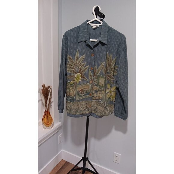 Medium Women's Teddi Shirt With Tropical Safari Hawaiian Beach Zebra Theme - Picture 1 of 8